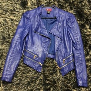 Blue Leather Jacket